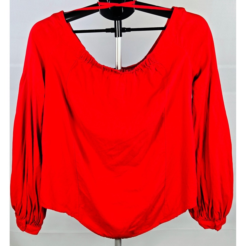 Women's Anthropologie Floreat‎ Size 12 Linen Blend Off Shoulder Blouse
